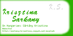 krisztina sarkany business card