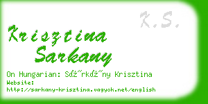 krisztina sarkany business card